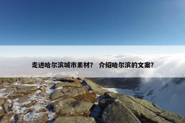 走进哈尔滨城市素材？ 介绍哈尔滨的文案？