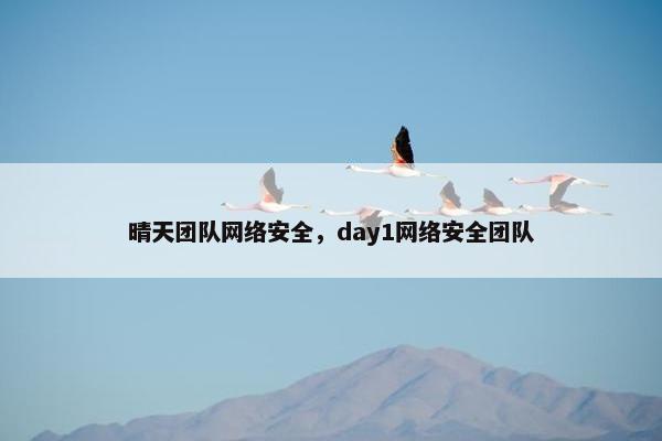 晴天团队网络安全，day1网络安全团队