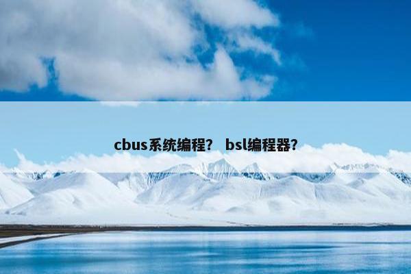 cbus系统编程？ bsl编程器？