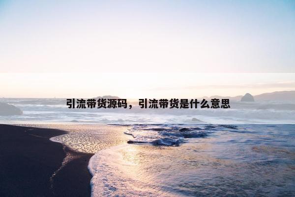 引流带货源码，引流带货是什么意思