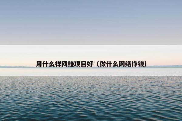 用什么样网赚项目好（做什么网络挣钱）