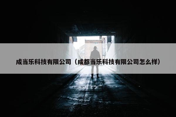 成当乐科技有限公司（成都当乐科技有限公司怎么样）