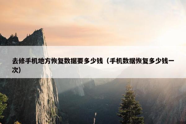 去修手机地方恢复数据要多少钱（手机数据恢复多少钱一次）