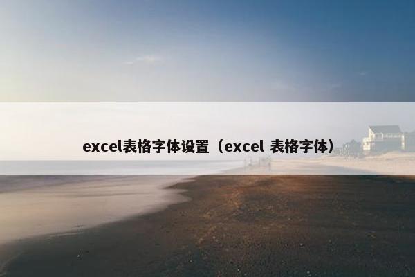 excel表格字体设置（excel 表格字体）