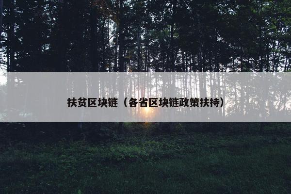扶贫区块链(各省区块链政策扶持) 扶贫区块链(各省区块链政策扶持)