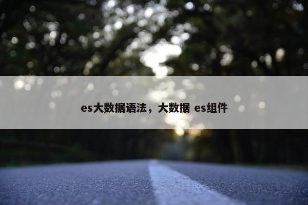 es大数据语法，大数据 es组件
