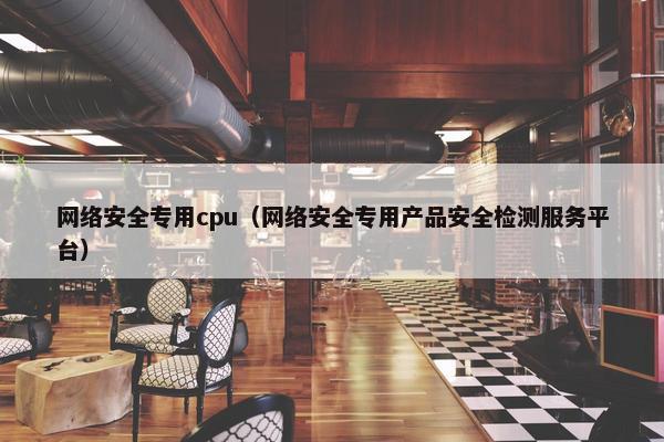 网络安全专用cpu（网络安全专用产品安全检测服务平台）