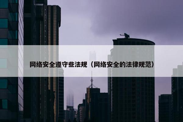 网络安全遵守些法规（网络安全的法律规范）