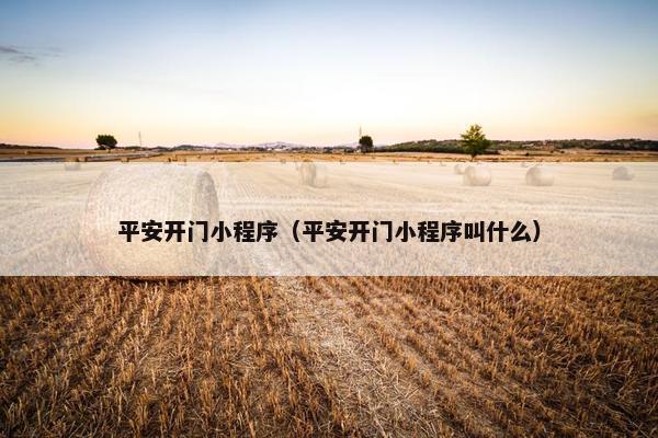 平安开门小程序（平安开门小程序叫什么）
