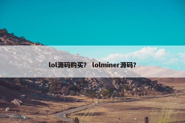 lol源码购买？ lolminer源码？