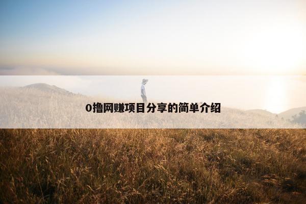 0撸网赚项目分享的简单介绍