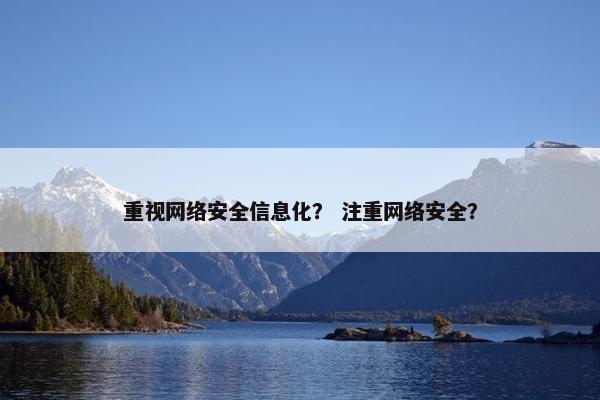 重视网络安全信息化？ 注重网络安全？