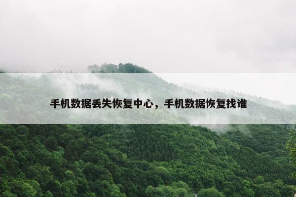 手机数据丢失恢复中心，手机数据恢复找谁