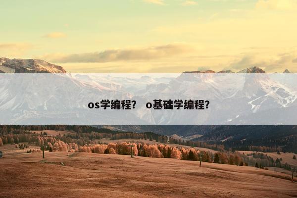 os学编程？ o基础学编程？