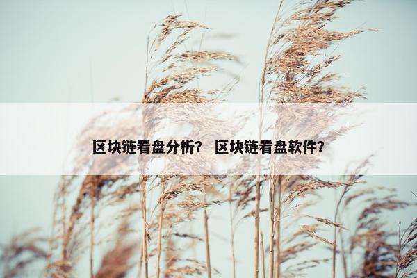 区块链看盘分析？ 区块链看盘软件？