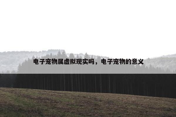 电子宠物属虚拟现实吗，电子宠物的意义