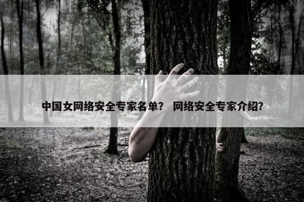 中国女网络安全专家名单？ 网络安全专家介绍？