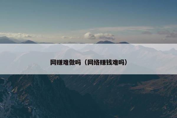 网赚难做吗（网络赚钱难吗）
